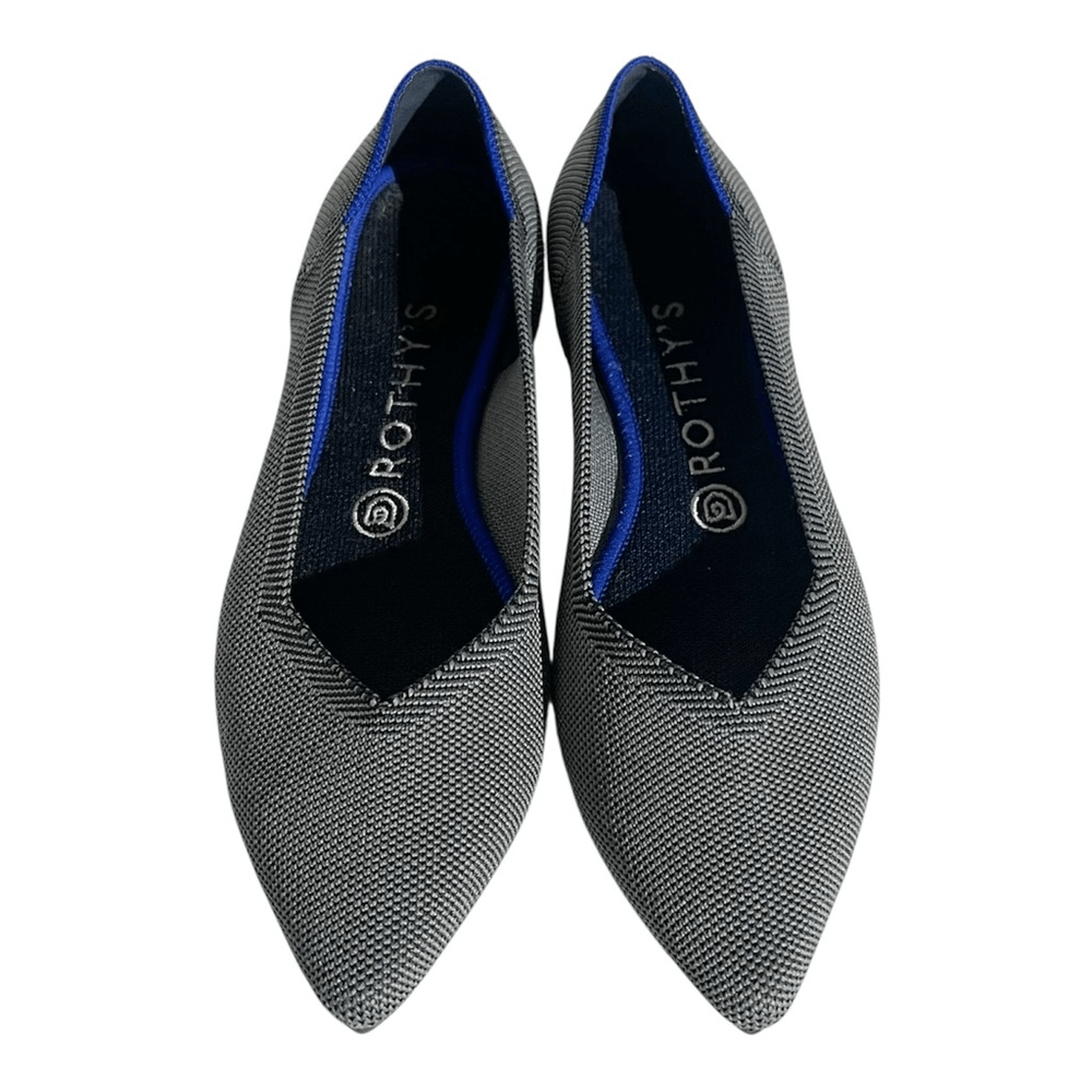 Rothy’s The Point Cloud Grey Birdseye Pointed Toe Flat