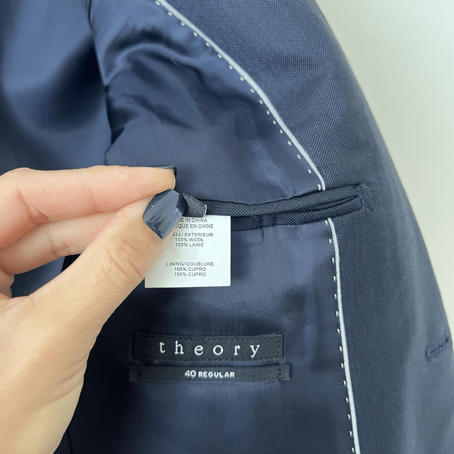 Theory Men's XYLO NP OSTRO Blazer Navy Blue 100% Wool 2 Button Classic 40R