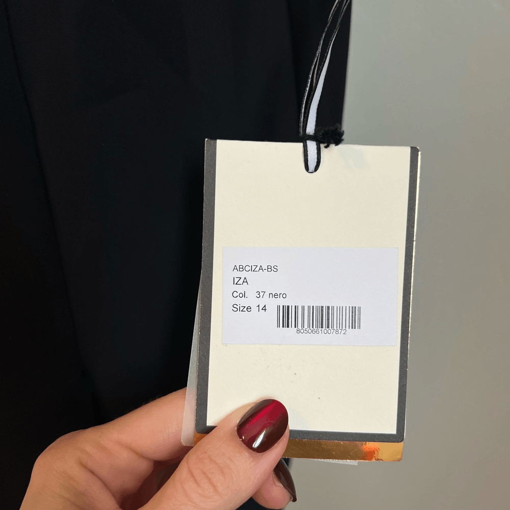 Chiara Boni La Petite Robe Iza Black Dress NEW Size 14 Long Sleeve Formal