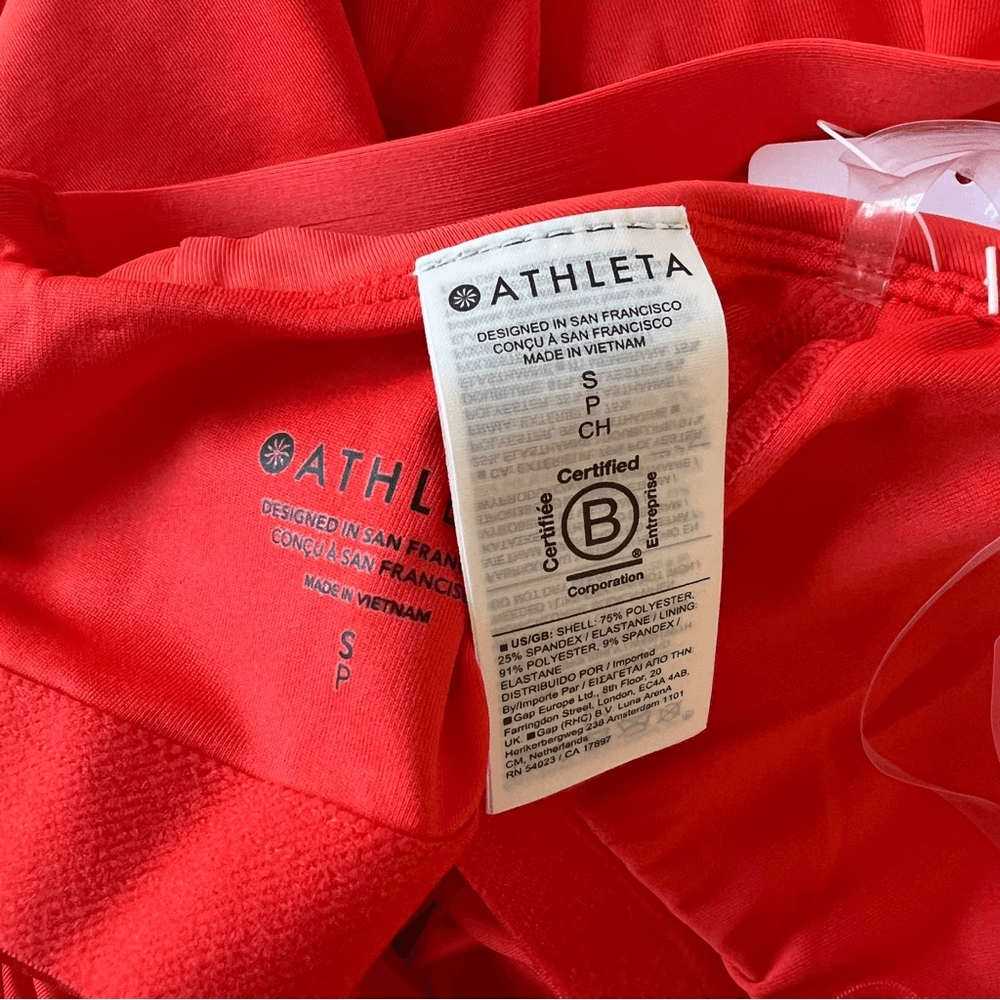 Athleta Crossed Tankini Power of She NEW Size Small in Orange