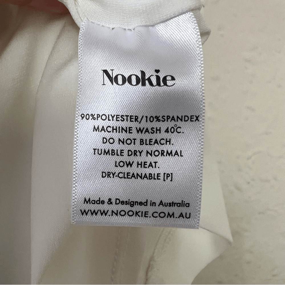 Nookie Gold Button White Mini Skirt Size Small