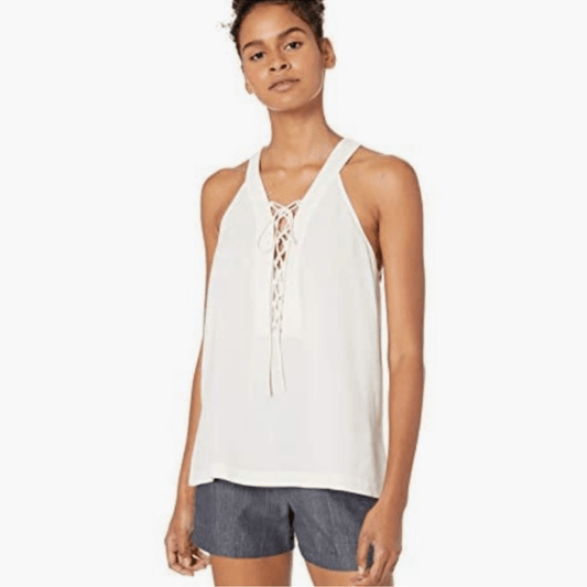 BCBGMaxazria Lace Up Tank Top Sleeveless Blouse Size XXS