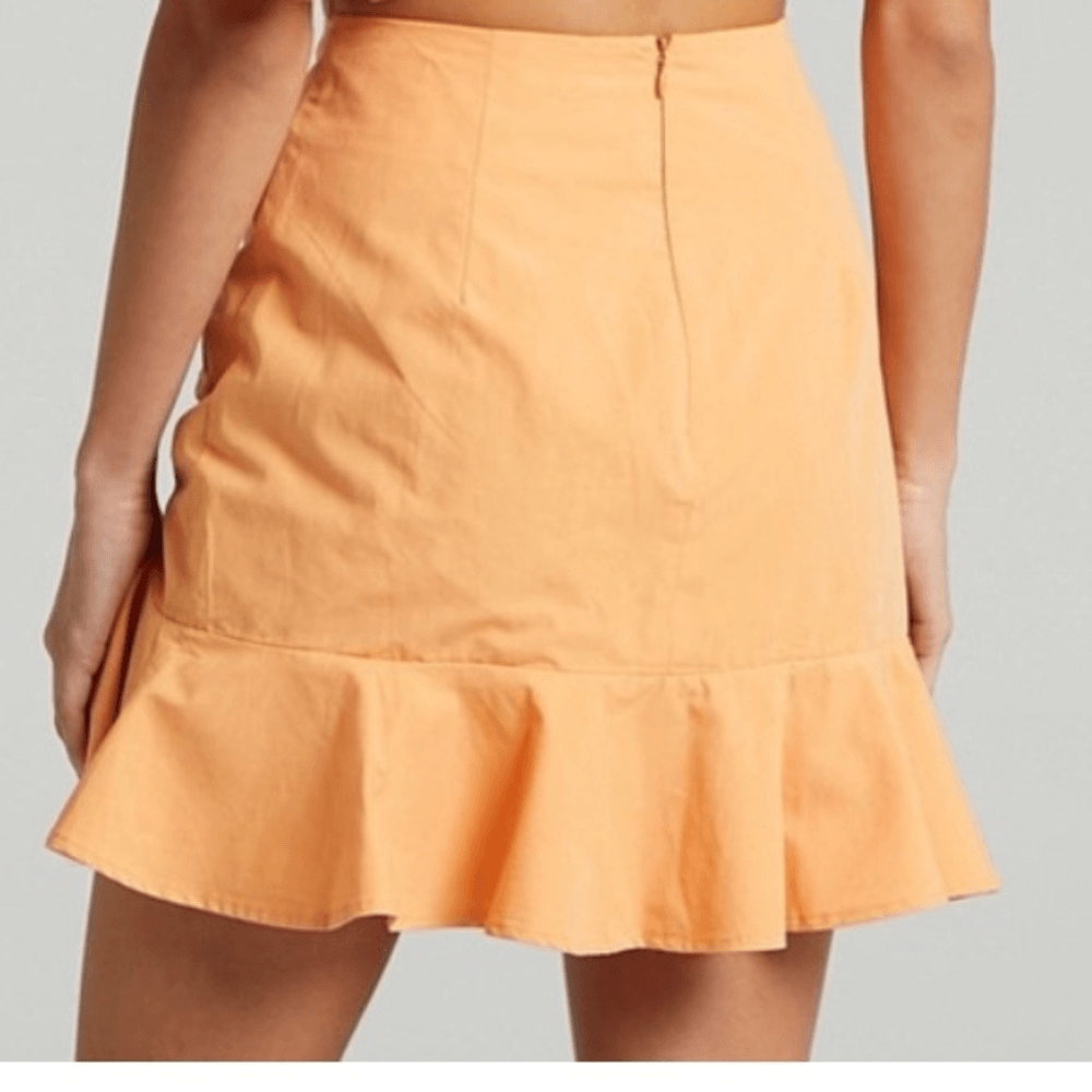 Showpo Astarte Ruched Mini Skirt In Sherbet NEW Size 2