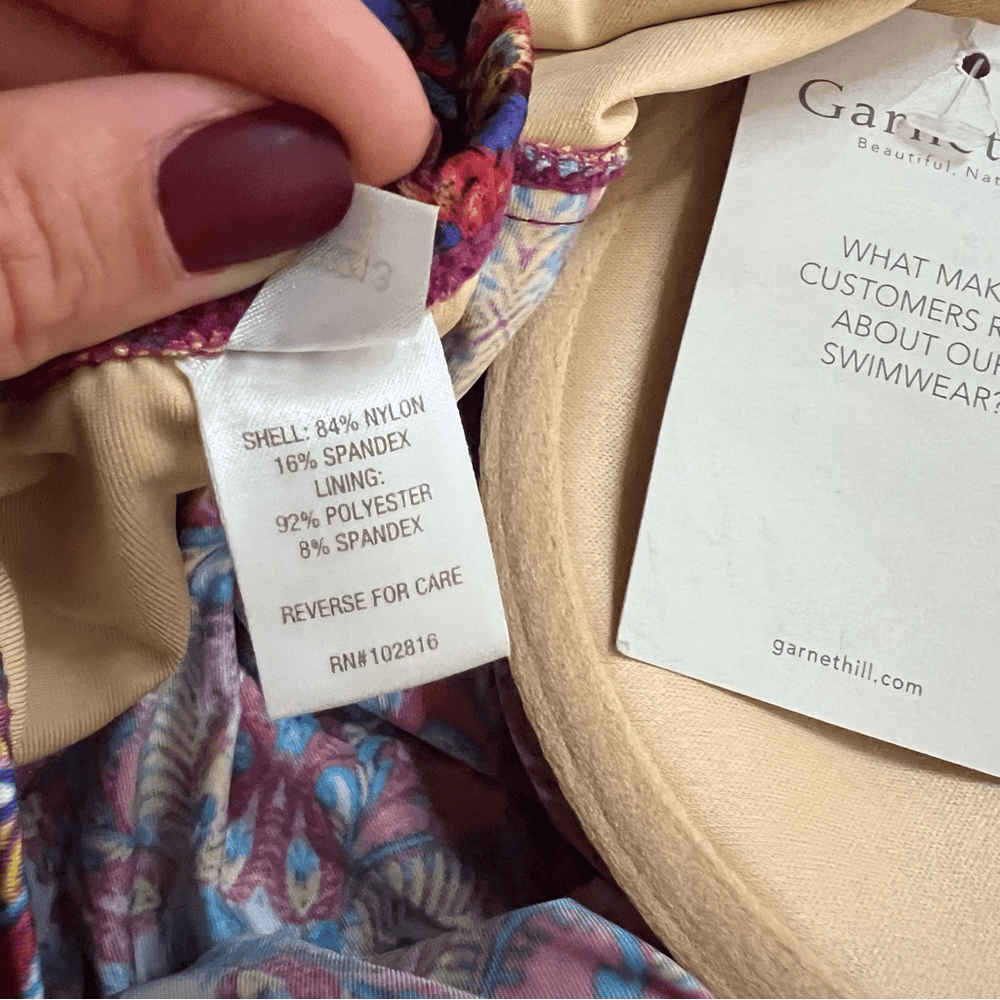 Garnet Hill Strapless One Piece Swimsuit NEW Size 12