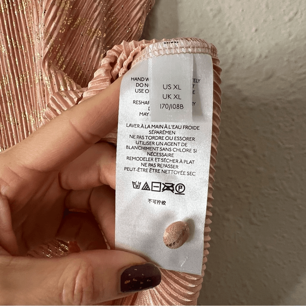 Anthropologie Vickie Pink Metallic Halter Top NEW Size XL