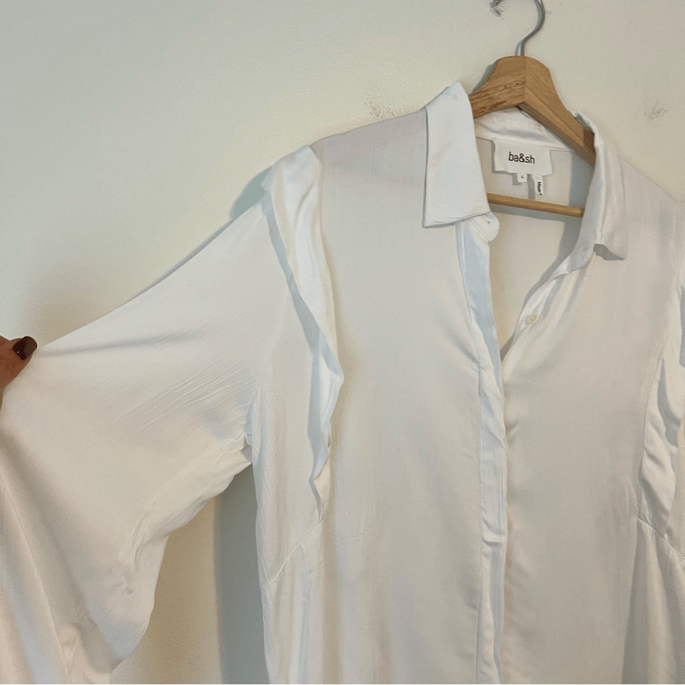 BA&SH Alia Lady Shirt in Ecru / Off White Long Sleeve Size Large US 8