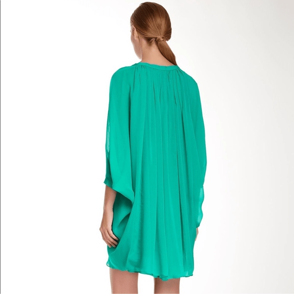 Diane von Furstenberg Fleurette Silk Dolman Sleeve Tunic Dress Mini NEW Size 8