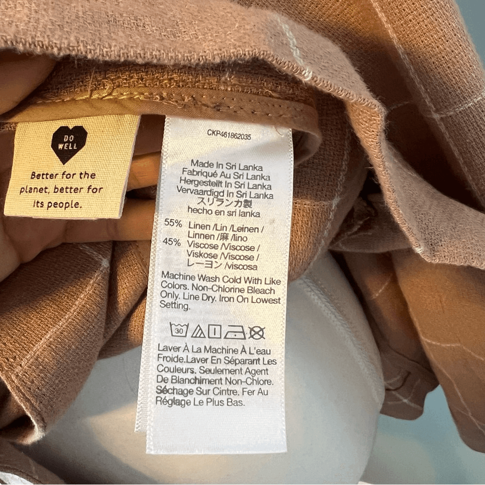 Madewell Breezewoven Larsen Linen Blazer Windowpane Plaid Sandstone Beige / Tan