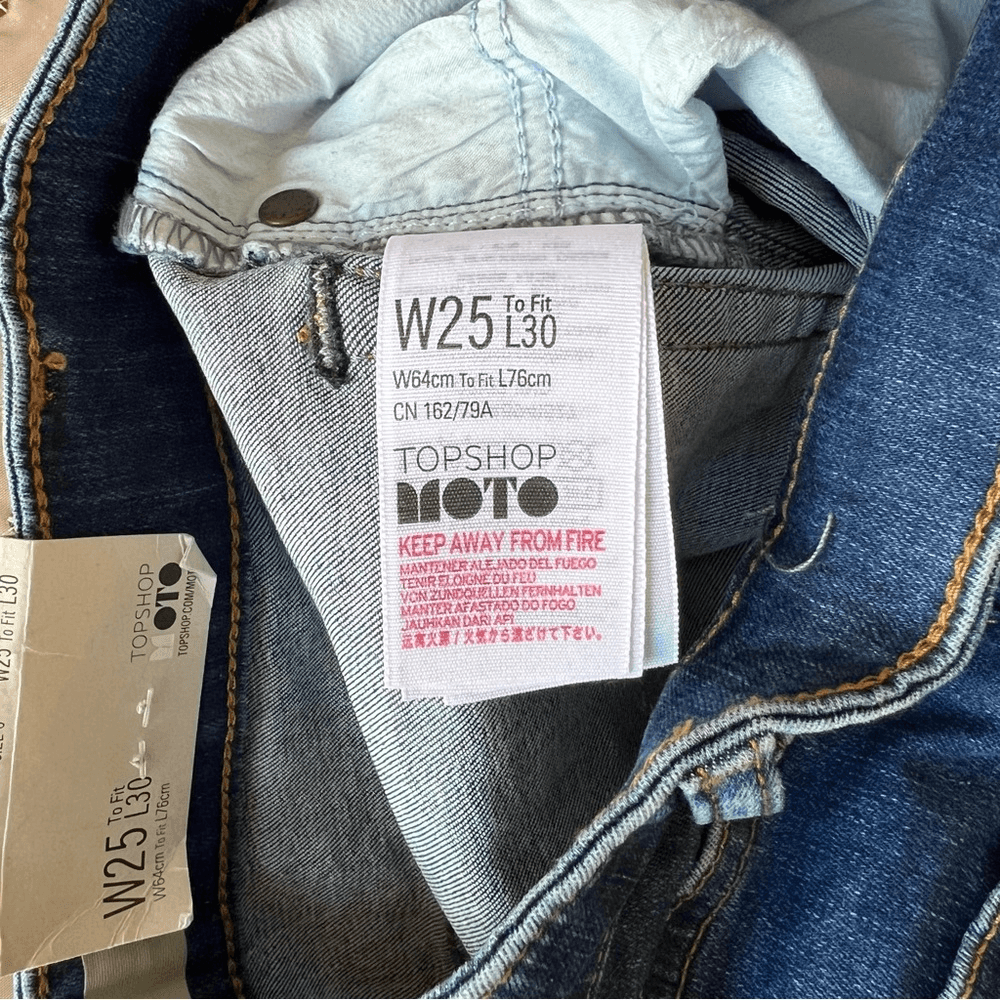 Topshop Moto Jamie High Waist Ankle Grazer Medium Wash Skinny Jeans NEW Size 25