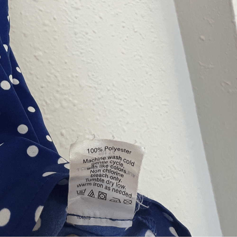 J. Crew Polka Dot Tie Ruffle Sleeveless Top Navy Blue Size 2