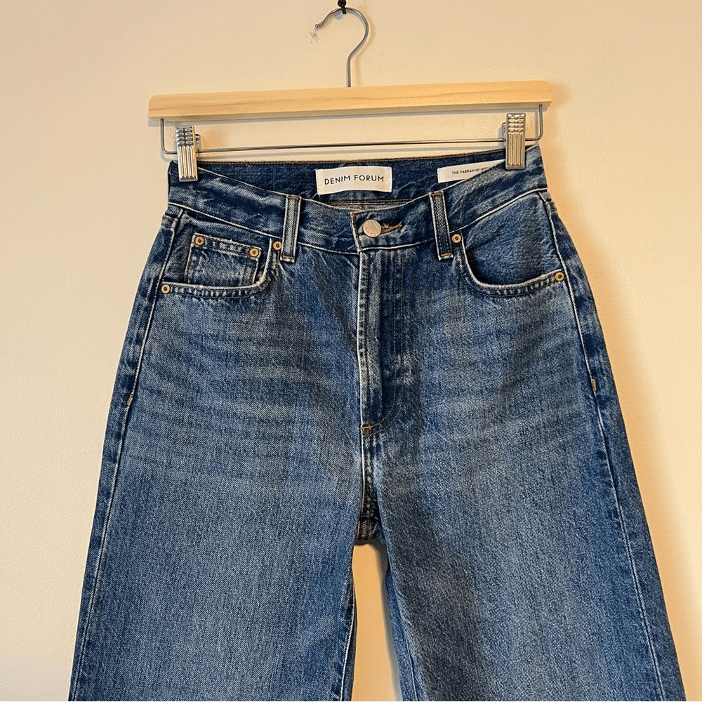 Aritzia Denim Forum The Farrah High Rise Wide Leg Jeans Medium Wash Size 24