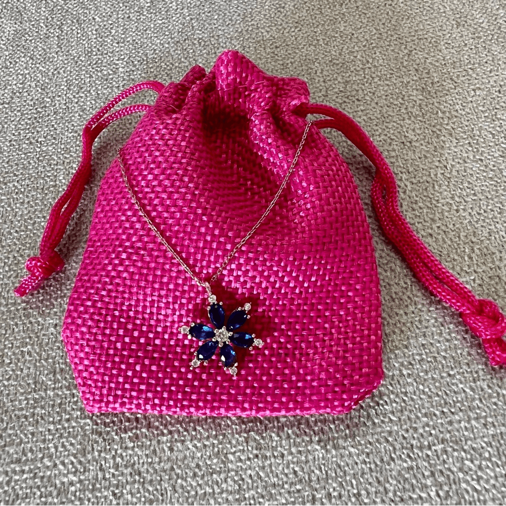 925 Silver Rose Plated Lotus Flower Necklace NEW