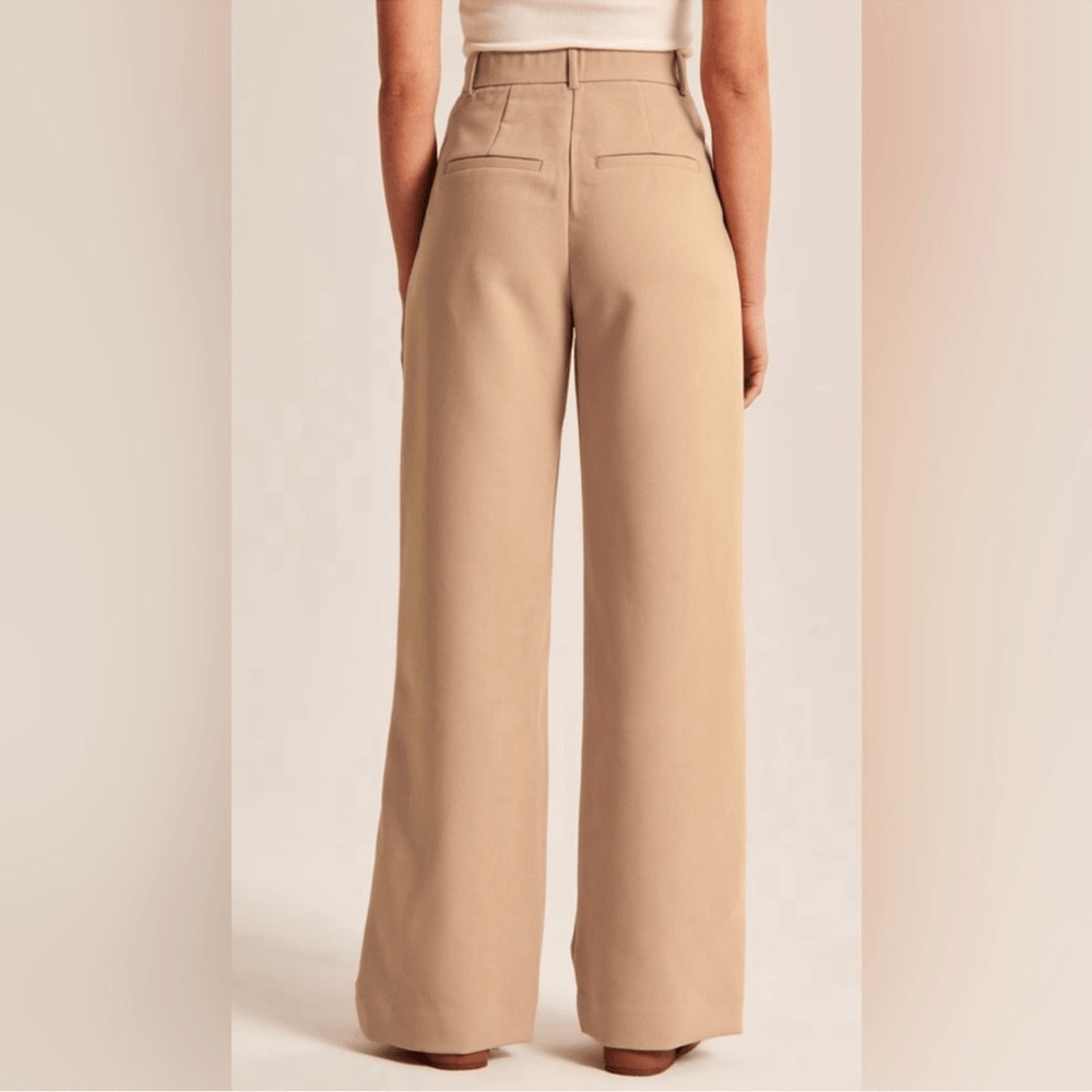 Abercrombie & Fitch Sloan Trousers Wide Leg Pants in Tan Size 27/4S