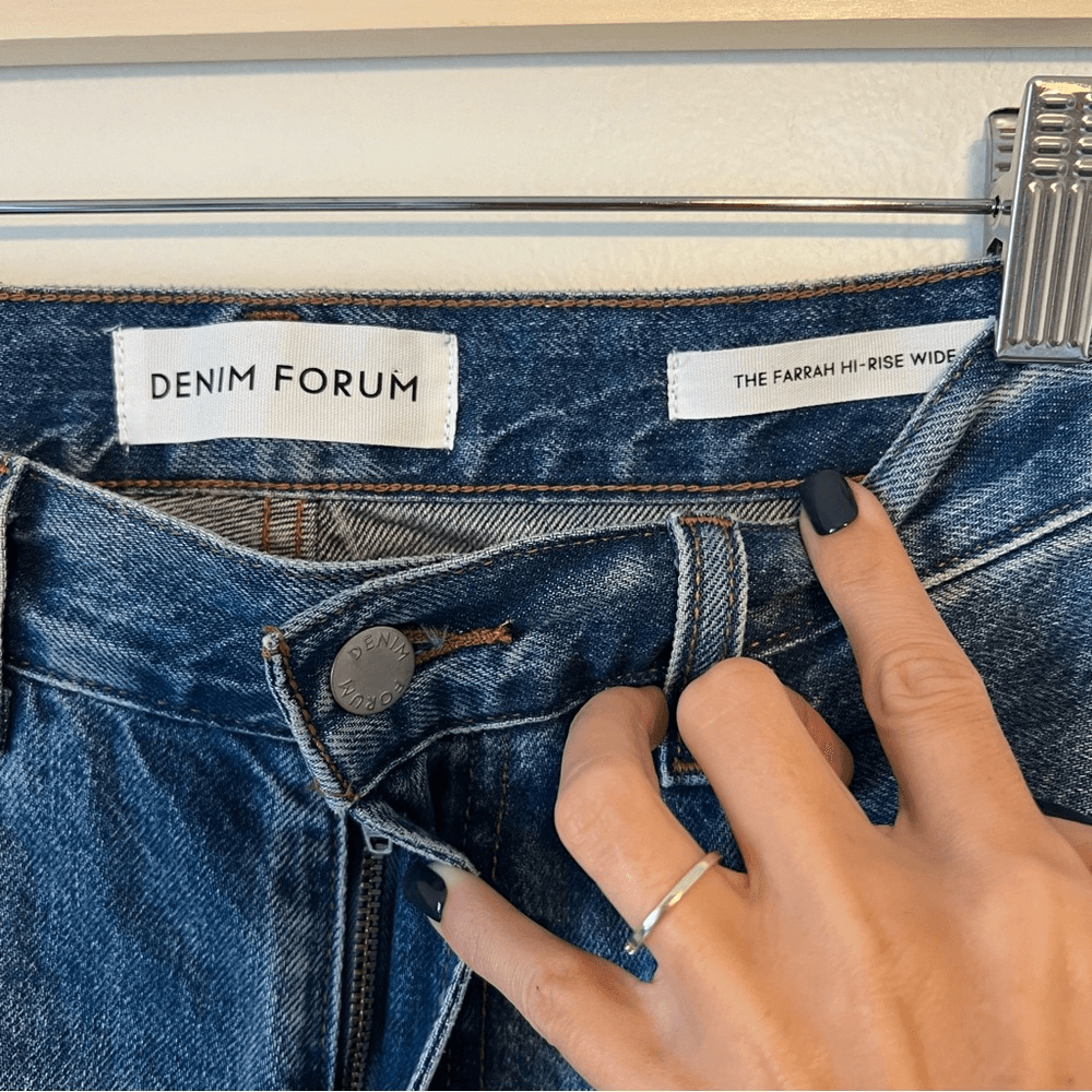 Aritzia Denim Forum The Farrah High Rise Wide Leg Jeans Medium Wash Size 24