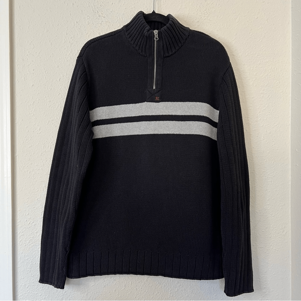 Vintage Polo Jeans Ralph Lauren Quarter Zip Sweater Size XXL