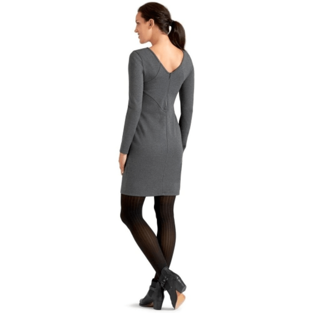 Athleta Illusion Ponte Knit Long Sleeve Dress Size Large in Gray