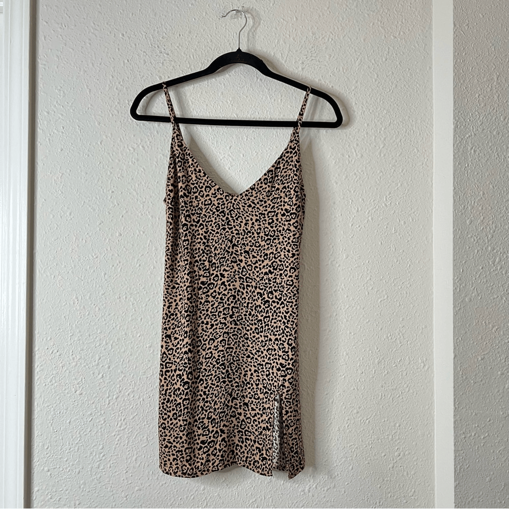Reformation Marlow Animal Leopard Print Mini Slip Dress Size XS
