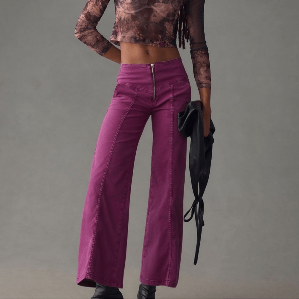 Anthropologie Pilcro High Rise Crop Flare Pants NEW Size 34