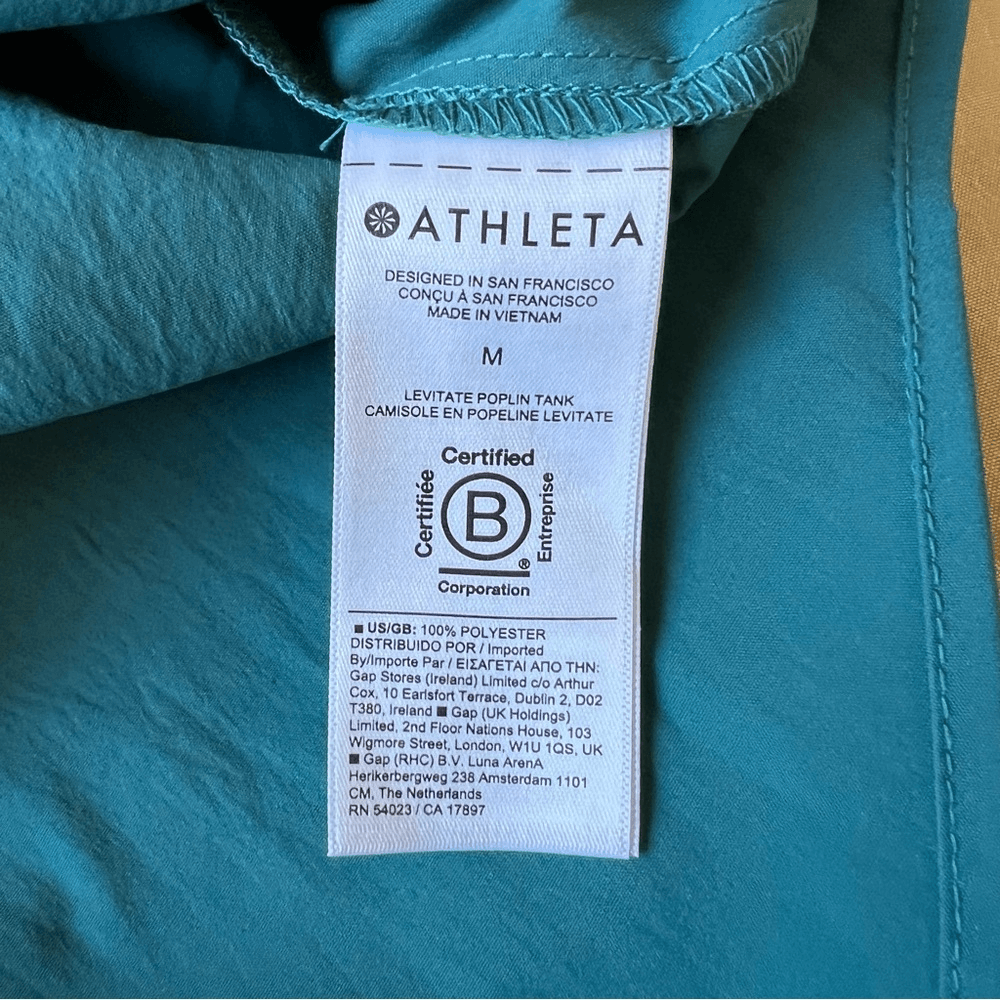 Athleta Levitate Poplin Tank Top Borealis Green Teal Size Medium