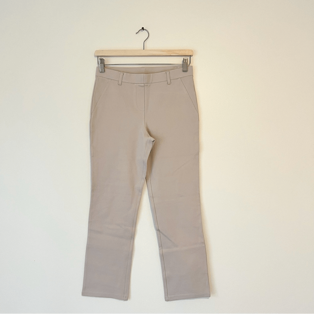 Quince Ultra Stretch Ponte Straight Leg Ankle Pants NEW Size S / 26 Cream