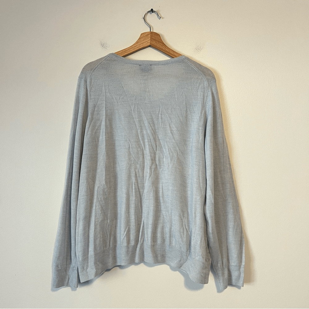 Talbots Italian Merino Wool Sweater Cardigan NEW Plus Size 2X Silk Trim