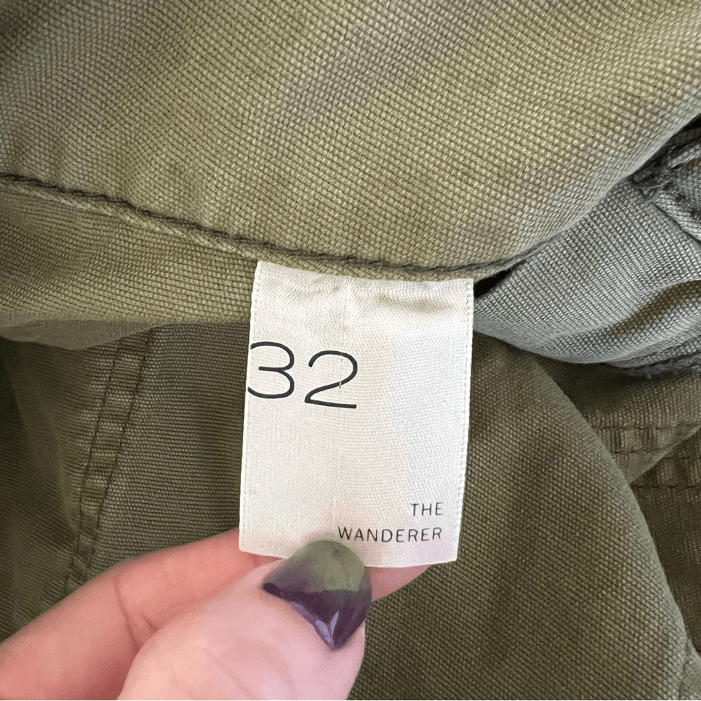 Anthropologie Pilcro The Wanderer Low Rise Trouser Pants in Green Size 32 Cotton