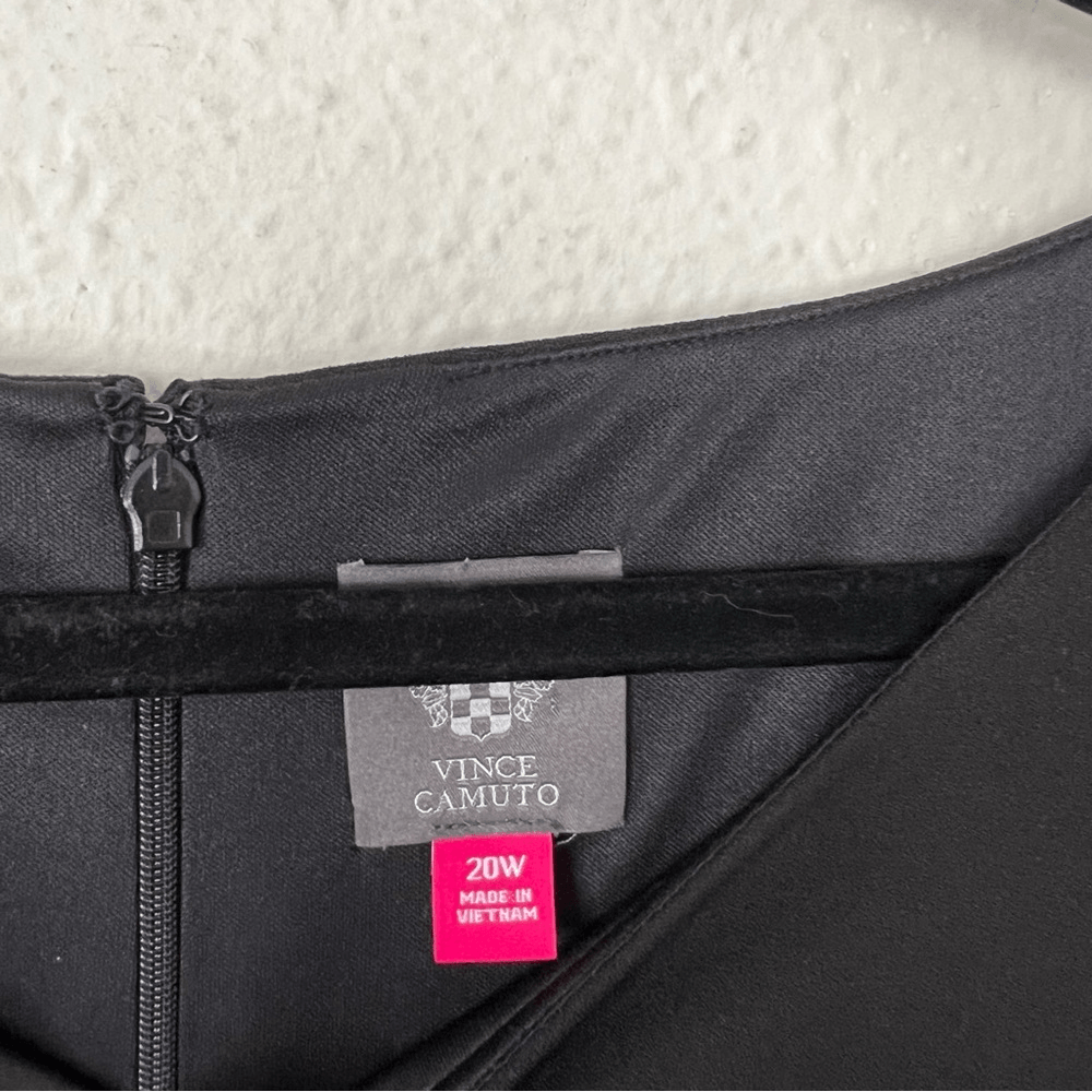 Vince Camuto Black Ruffle Tulip Sleeve Mini Shift Dress NEW Plus Size 20W