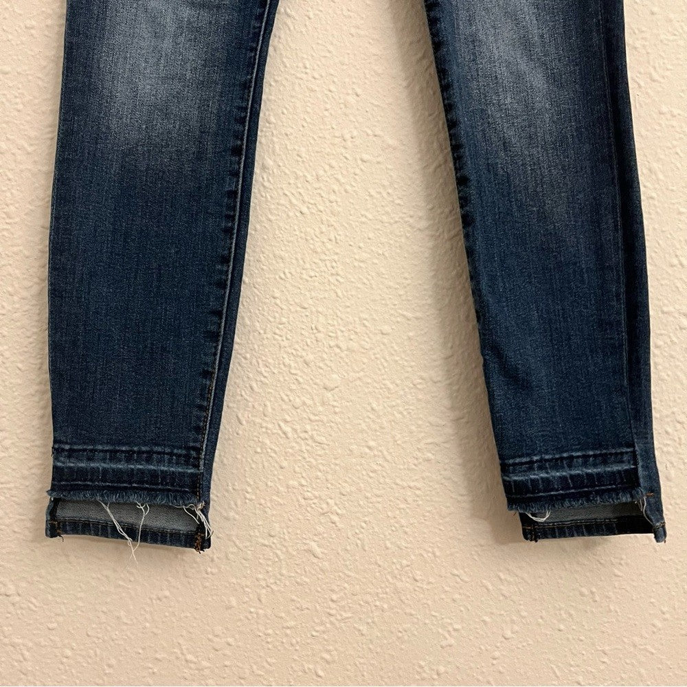Kut From The Kloth Connie Ankle Skinny Jeans Raw Hem Size 0