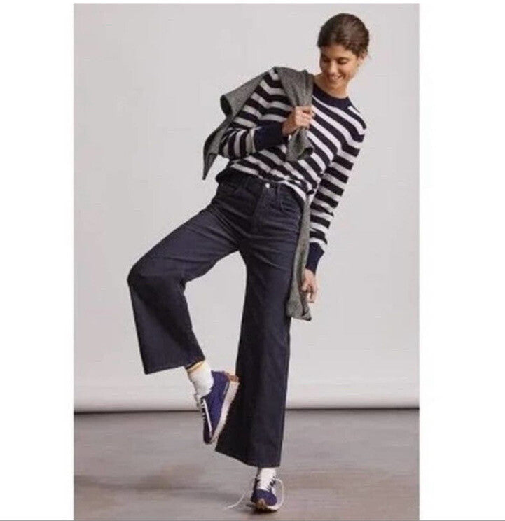 Anthropologie Pilcro The Annie Wide-Leg Corduroy Jeans NEW Size 31 Navy