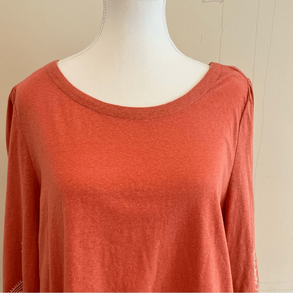 Soft Surroundings Embroidered Parisian Poet Top Size Large