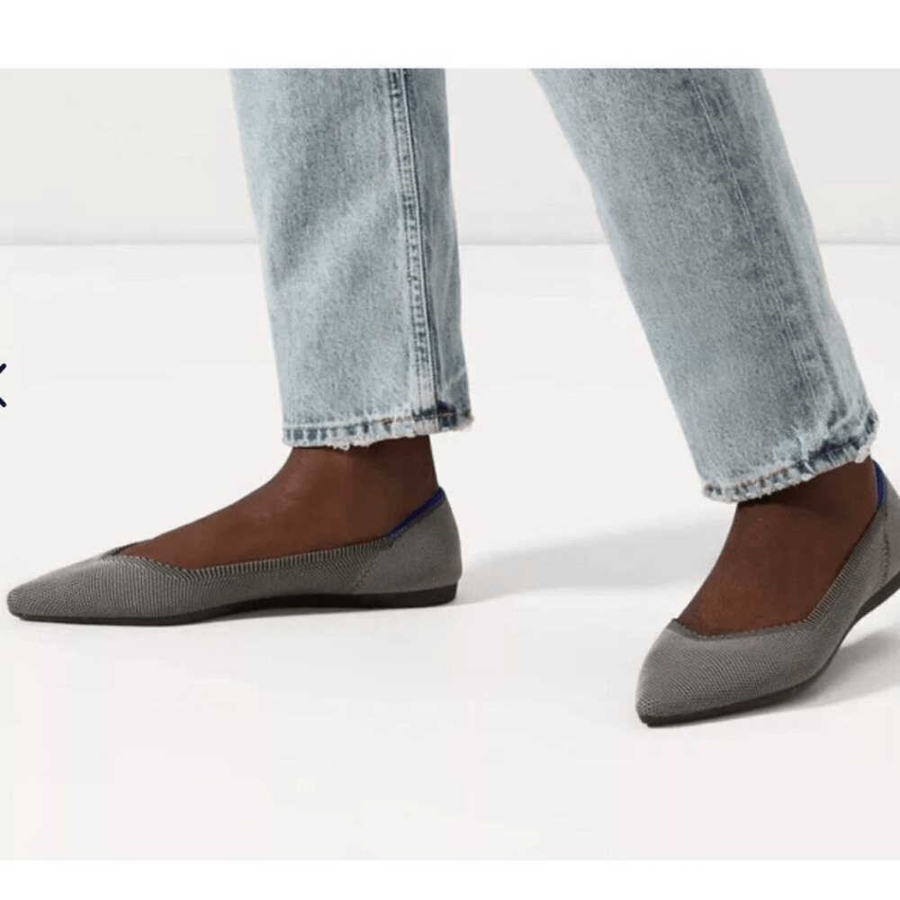 Rothy’s The Point Cloud Grey Birdseye Pointed Toe Flat