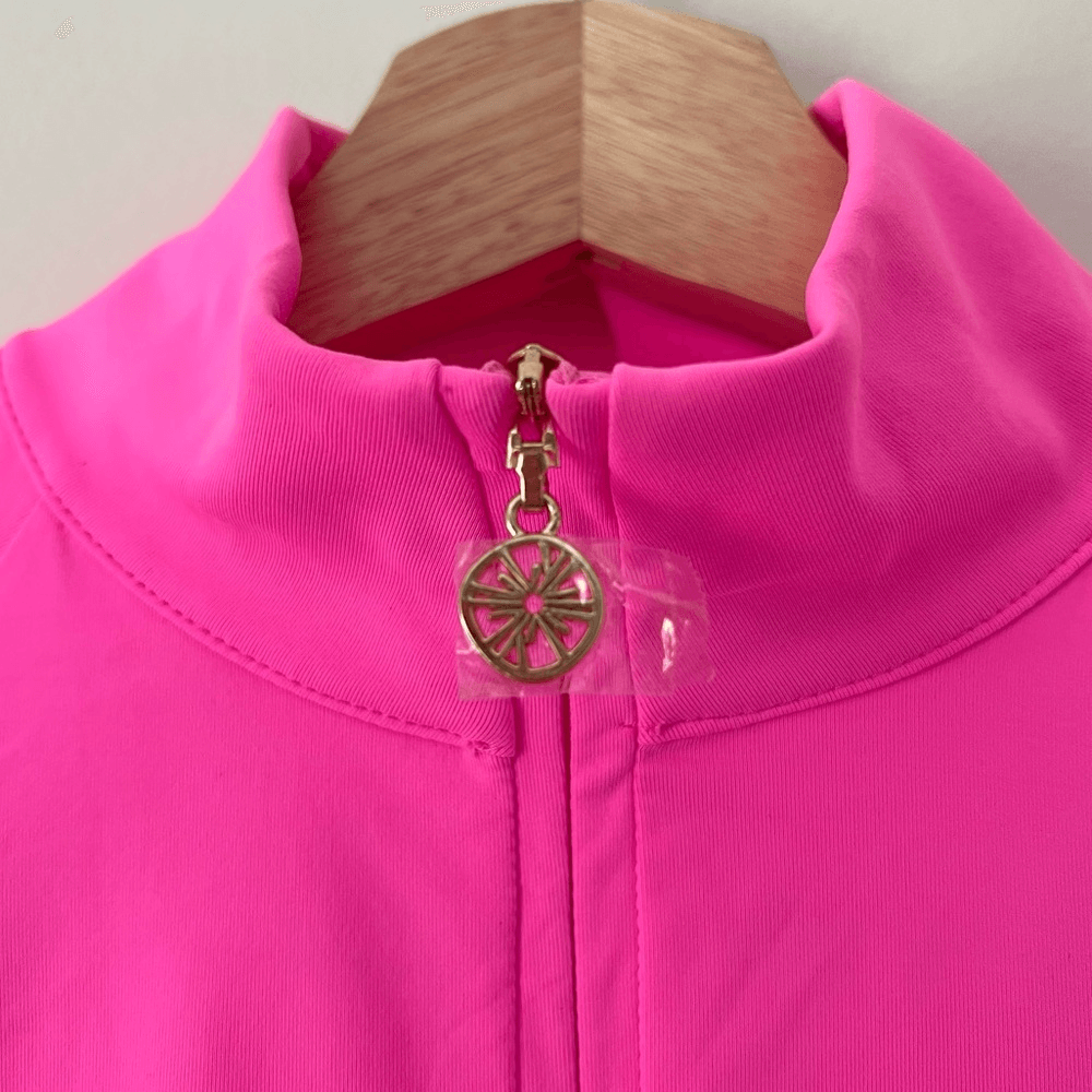 Lilly Pulitzer Luxletic Justine Top Half Zip Cropped Size M UPF 50+ Long Sleeve