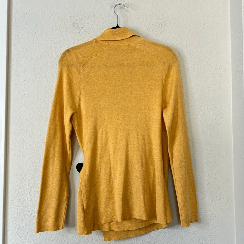 Nic+Zoe Cotton Blend Faux Wrap Sweater Size Large in Yellow