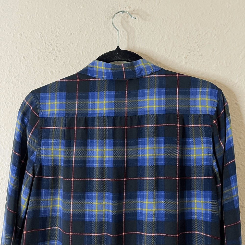 Equipment Femme Reese Plaid Silk Button Down Shirt Size XS