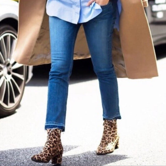 Michael Kors Medium Wash Izzy Skinny Jeans Raw Hem Size 8