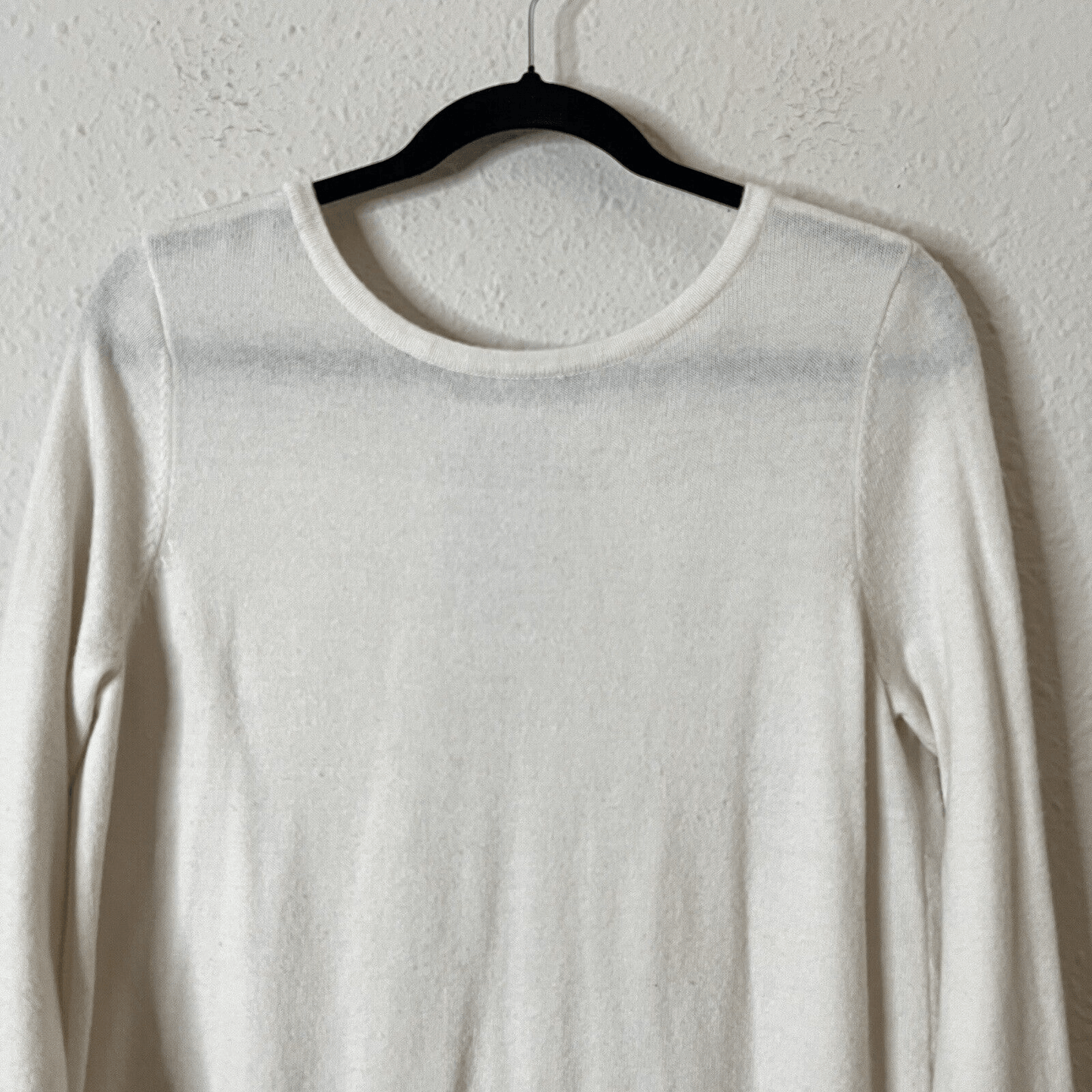 Soft Surroundings Pleated Back  Ecru Ivory Reserva Sweater Tunic Wool Medium