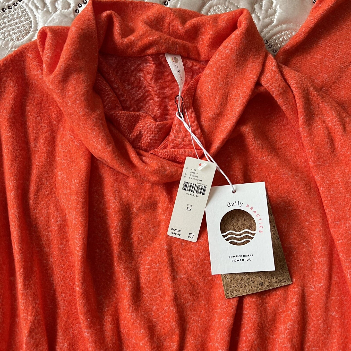 Anthropologie Daily Practice Draped Cowl Neck Maxi Dress Candy Red NEW XS