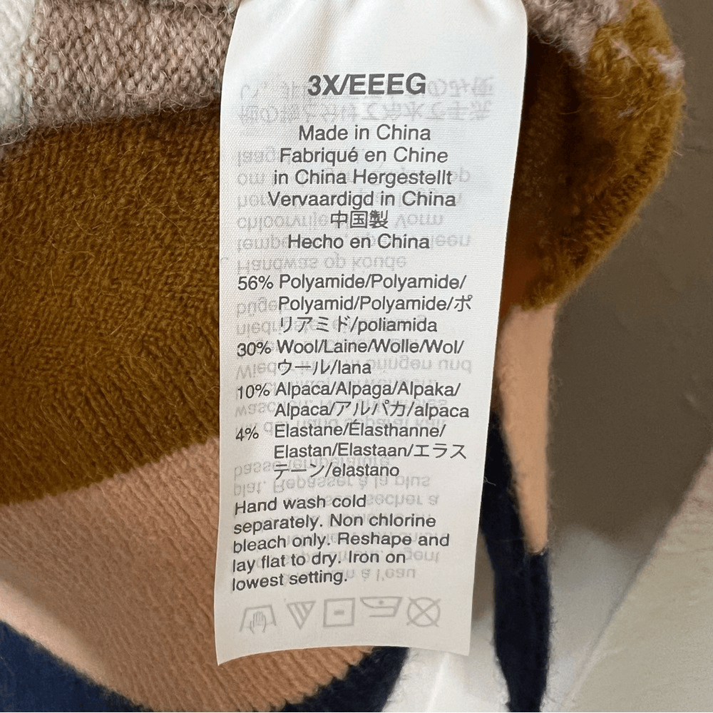 Madewell Kent Colorblock Wool Alpaca Cardigan NEW Plus Size 3X Bengali Indigo