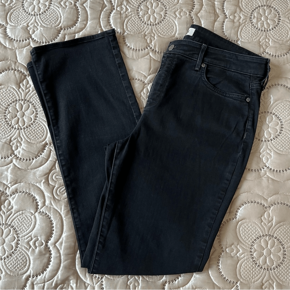 NYDJ Lift Tuck Tech Slim Straight Jeans in Black Size 14