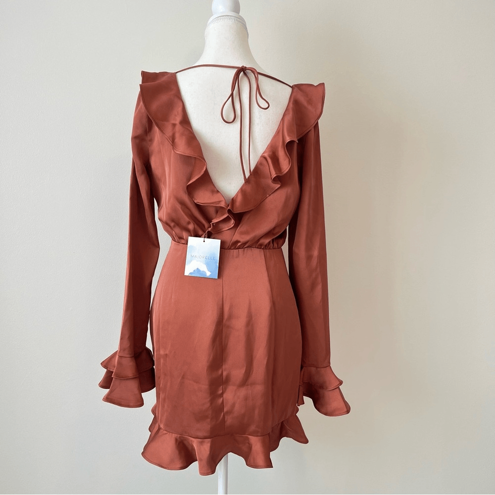 Majorelle Nelly Mini Dress Terracotta Brown NEW Size Small