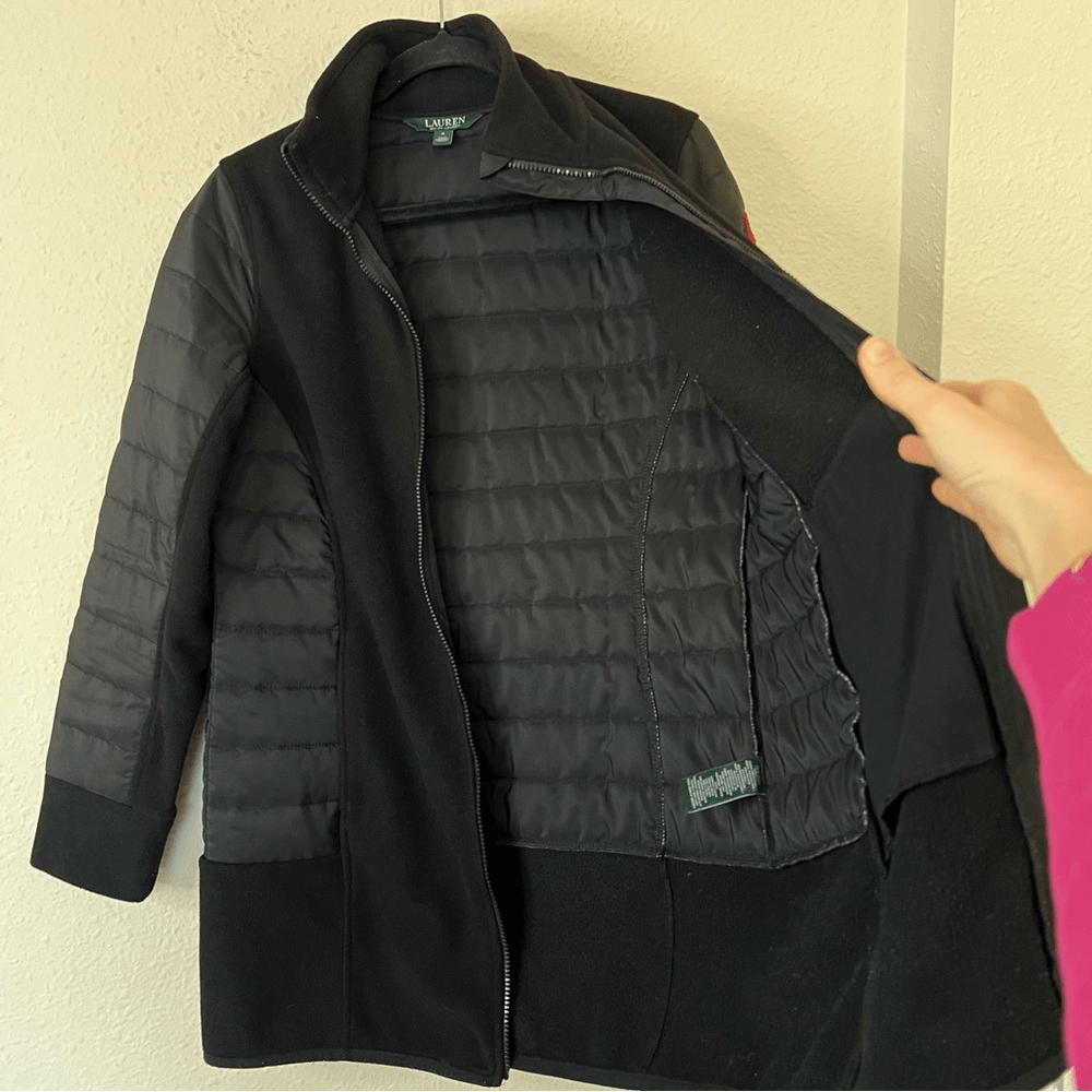 Lauren Ralph Lauren Zip Up Black Jacket Size Medium