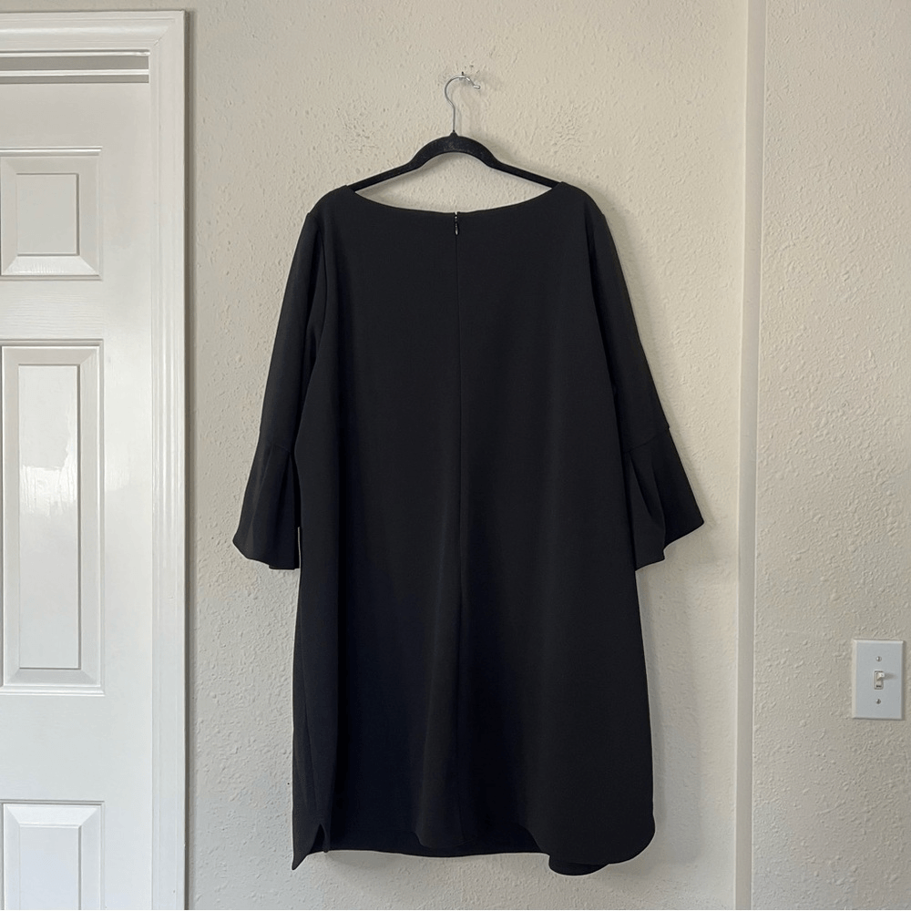 Vince Camuto Black Ruffle Tulip Sleeve Mini Shift Dress NEW Plus Size 20W