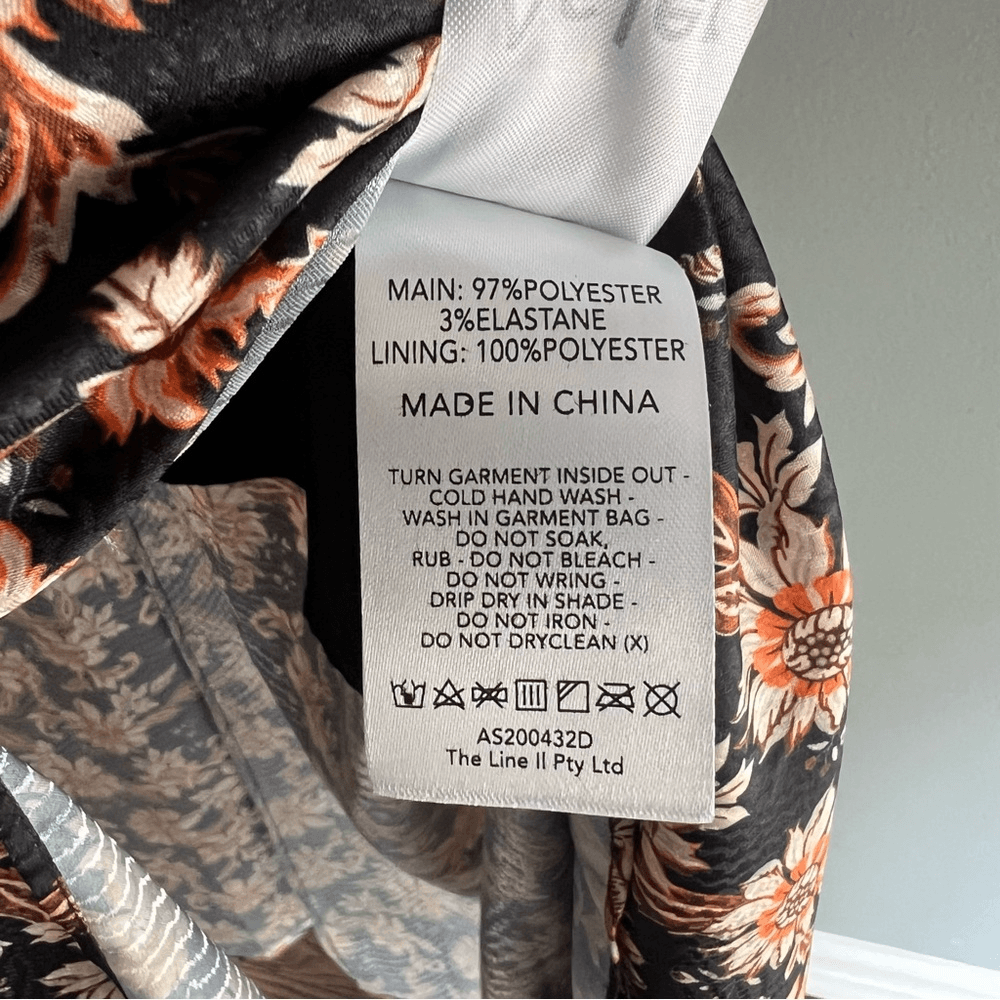 Acler Tippet Floral Flutter Sleeve Midi Dress Size 2