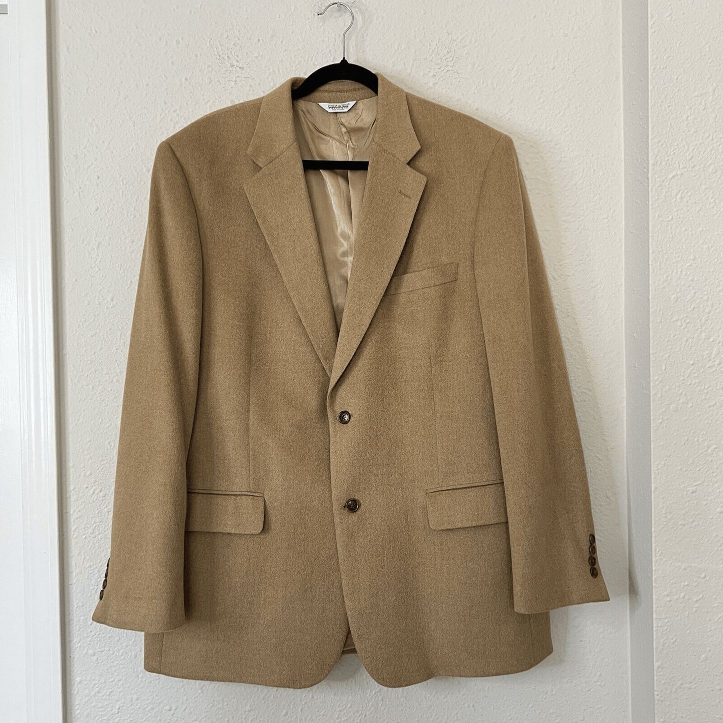JOSEPH FEISS Mens Camel Hair Blazer Suit Size 46L Sport Coat Casual Jacket