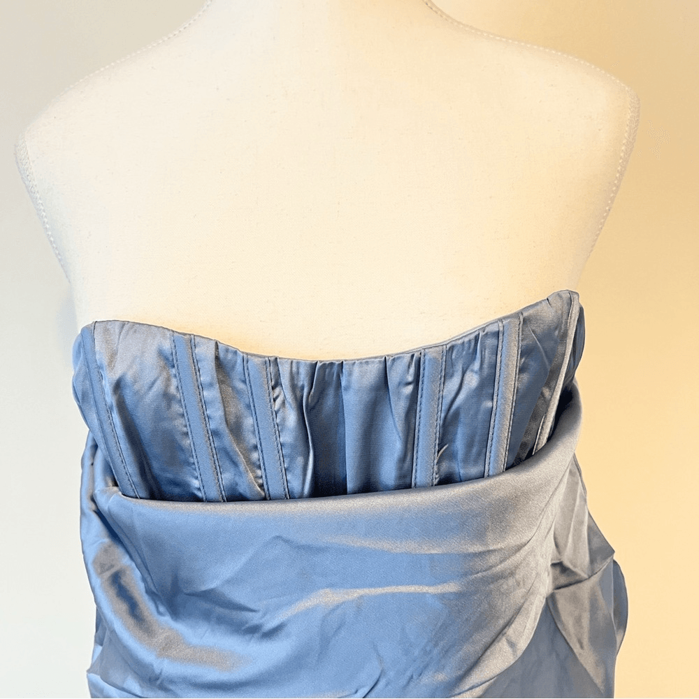 Babyboo Juliene Satin Maxi Dress in Dusty Blue NEW Size Medium