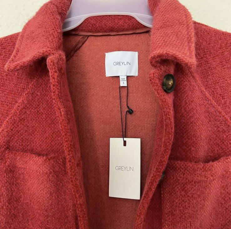 Anthropologie Houndstooth Shirt Jacket Greylin NEW Size Small