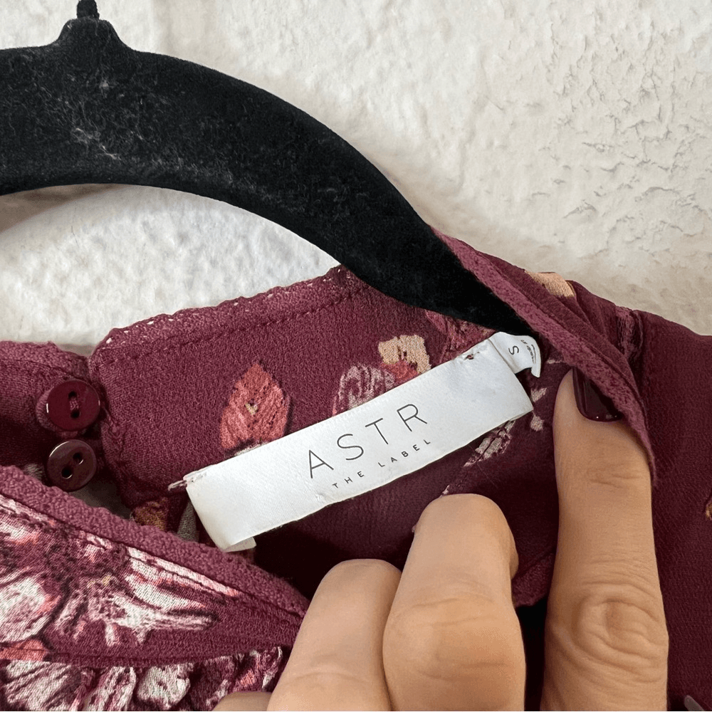 ATSR The Label Kirsten Floral Mini Dress A-Line Fit & Flare Size S Long Sleeve