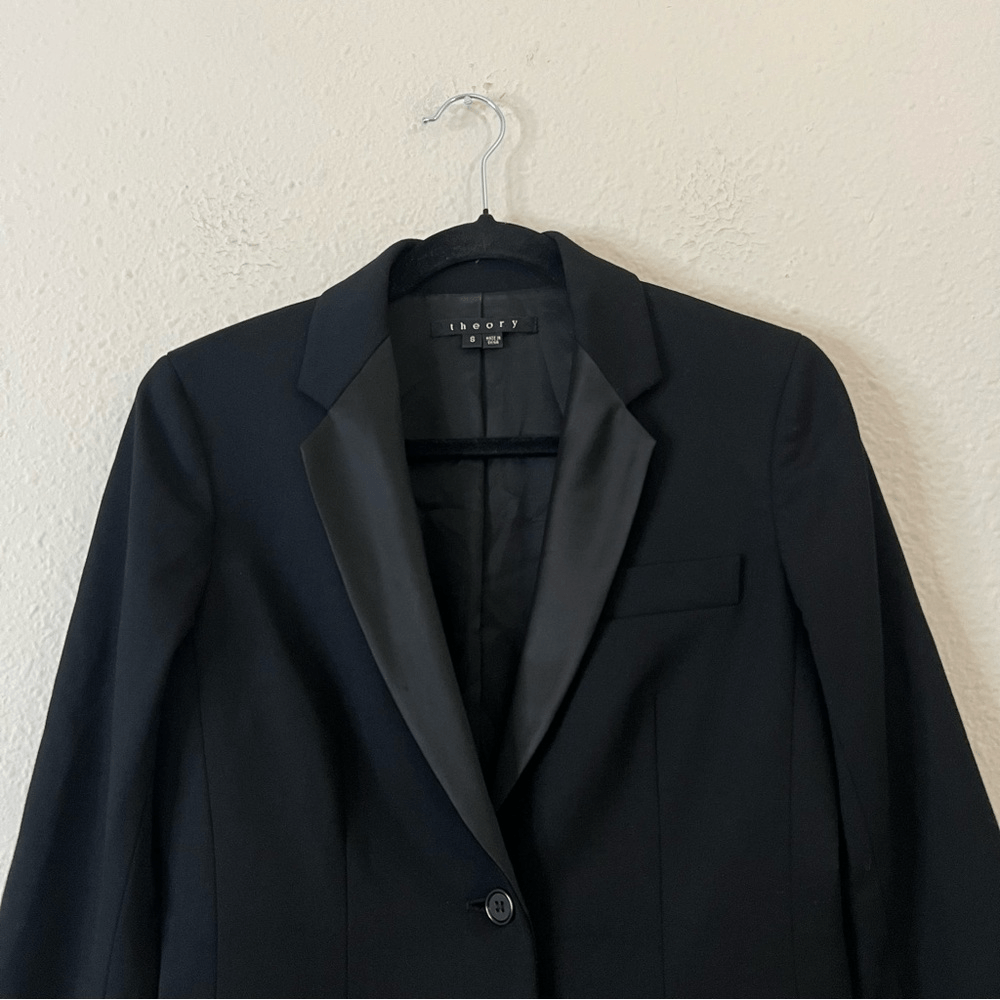 Theory Suzanne B Tuxedo Black Blazer Size Small
