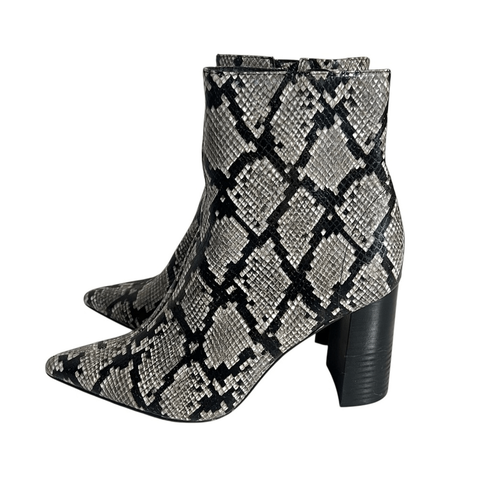 Jeffrey Campbell Raven Snake Print Heel Booties Size 8,5 M