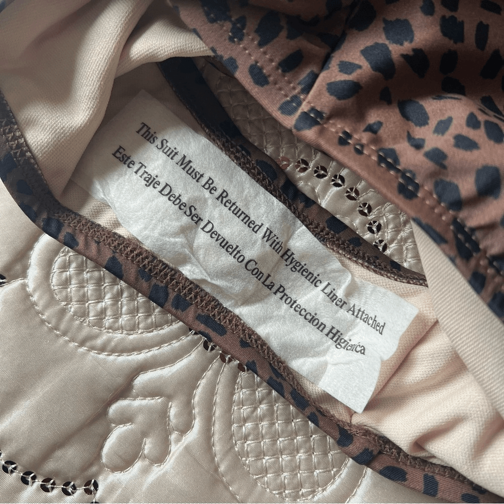 Kona Sol Swim Leopard Swimsuit Bandeau Flounce High Coverage One Piece NEW Small